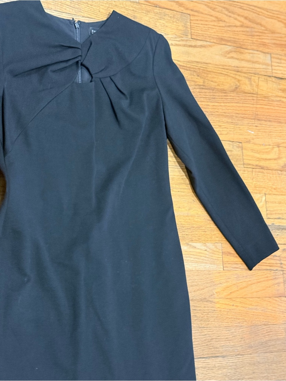 Carlisle Collection Black Long-Sleeve Bow-Accent Sheath Dress - Picture 3 of 11